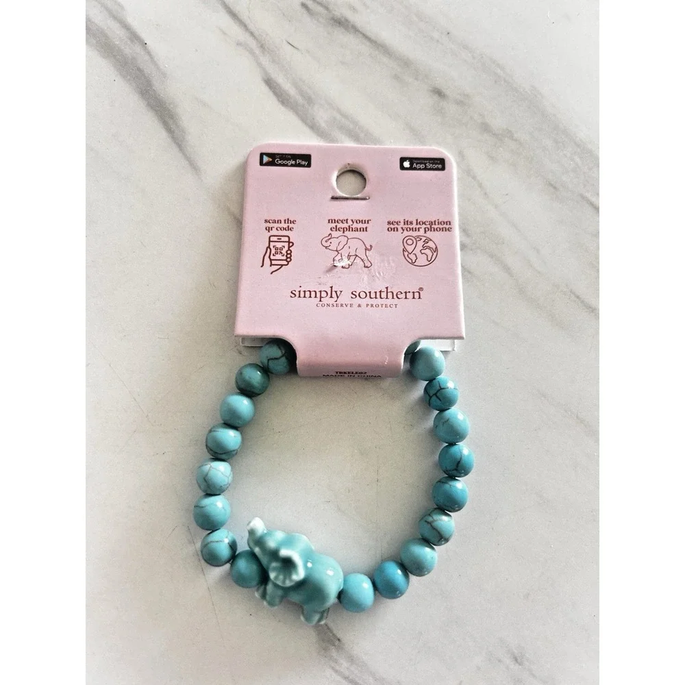 Simply Southern Conserve & Protect Tracking Elephant Turquoise Marble #10